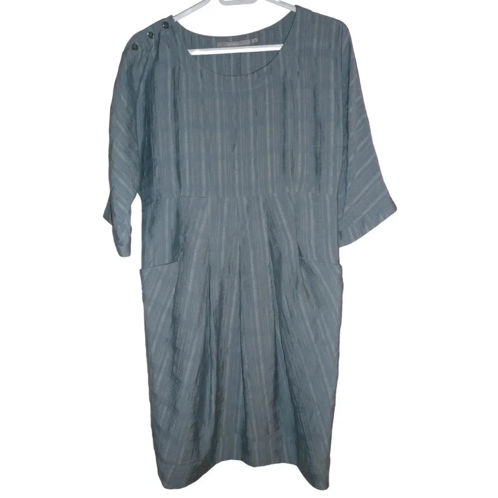 InWear Women's Gray 3/4 Sleeves Midi Dress Size 8 Business Career Office